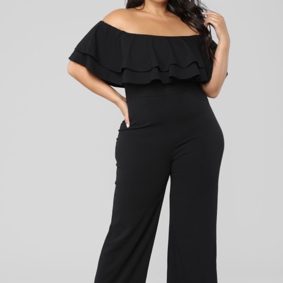 FASHION NOVA Ready to Ruffle Jumpsuit In Black - Picture 6 of 6